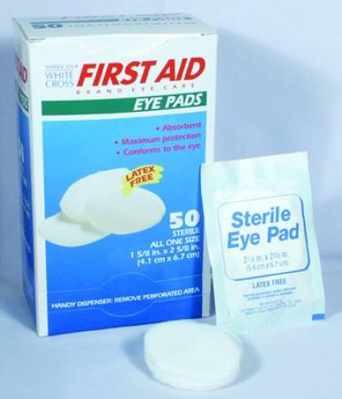 Pads Eye Pad American® White Cross Oval Sterile 2 1/8X2 5/8' (50/BX 24BX/CS) by Dukal Corporation  ID 17570